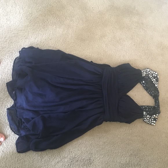 Navy blue dress homecoming - Picture 2 of 3