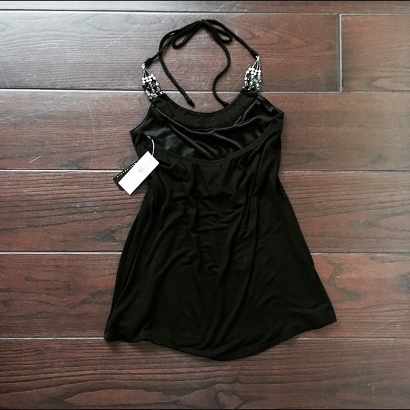 Black beaded halter top - Picture 2 of 2