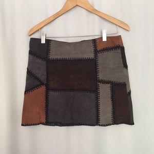 Zara Suede Patchwork Mini Skirt