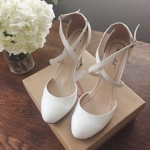 4" White Heels with Interlacing Straps