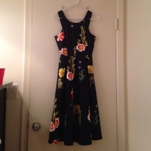 ASOS black floral cocktail dress