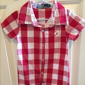 Ralph Lauren red plaid one piece