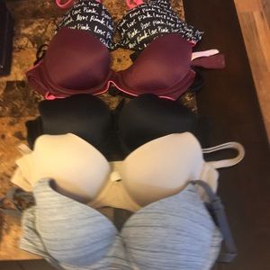 5 bras from Victoria's Secret PINK size 32A