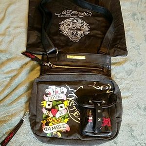 Ed Hardy "Love is a gamble" cross body purse