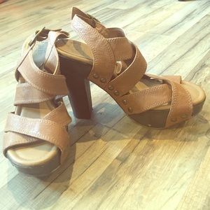 Lucky Brand Leather High Heel Sandals
