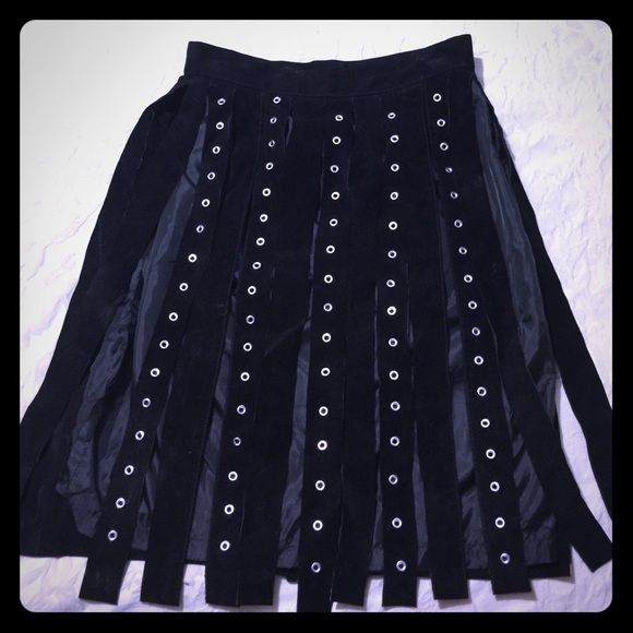 Jennifer Moore Dresses & Skirts - Steam Punk Genuine Leather Skirt with grommets!