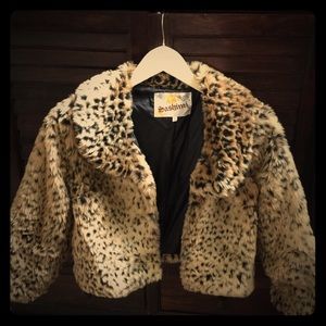 Faux Cheetah cropped jacket