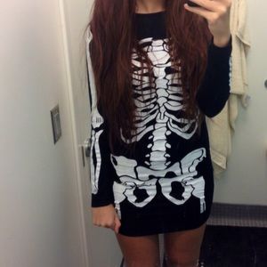 Halloween Dress skeleton (tight) white bones