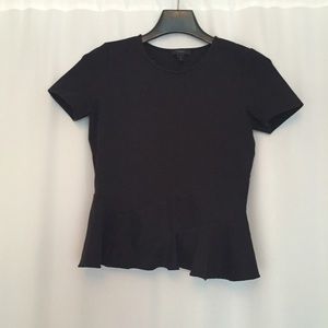 J. Crew Peplum Top in Black