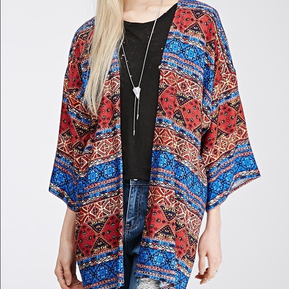 Forever 21 abstract print kimono - Picture 1 of 3