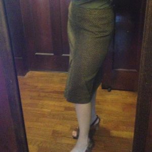 Tweed pencil skirt with kick pleats