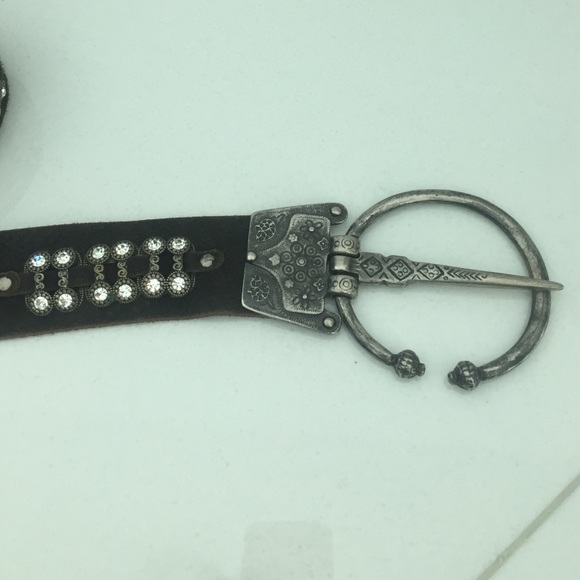 Swarovski crystal studded brown suede leather belt