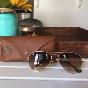 Gold Brown Classic Ray Ban Aviators