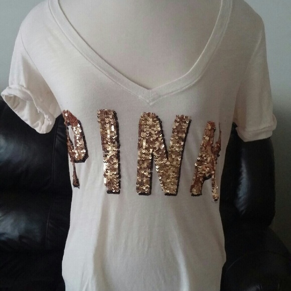 PINK Victoria's Secret Tops - PINK VS SEQUIN TSHIRT