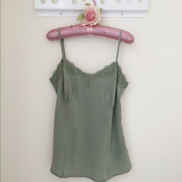 Olive green romantic top.