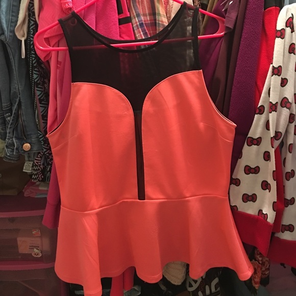 A sheer peplum shirt.