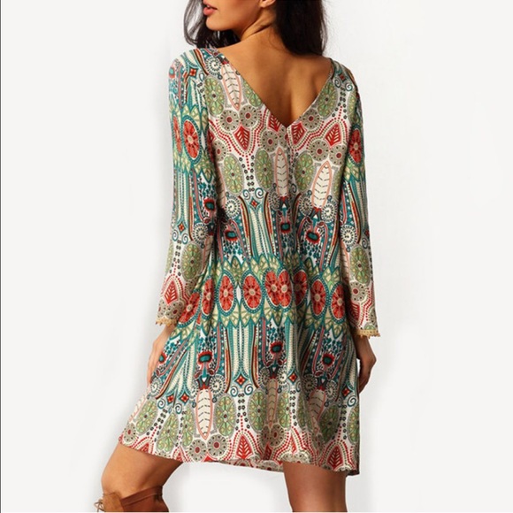 ONE LEFT NEW The Perfect Fall Boho Flowy Dress - Picture 3 of 4
