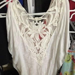 White boutique shirt size small lace back