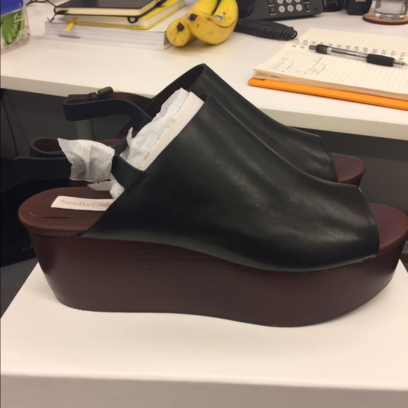 See by Chloe women's leather platform mule - Picture 3 of 4