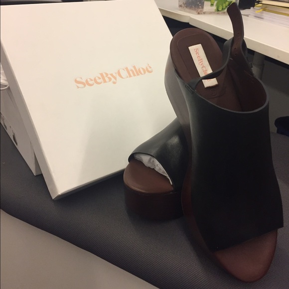 See by Chloe women's leather platform mule - Picture 4 of 4