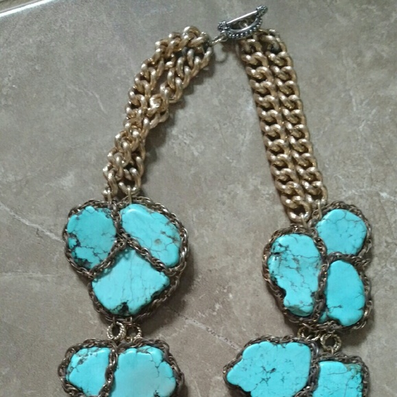 Faux Turquoise Statement Necklace Ezza Exclusive - image 4