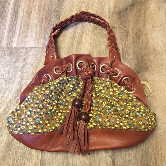 Betsey Johnson Floral Braided Handbag