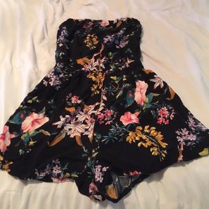 Floral strapless romper from forever 21