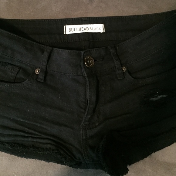 Black jean shorts