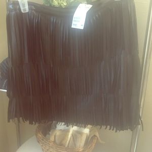 Brand new leather fringe skirt