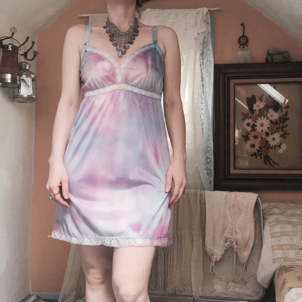 Vintage hand dyed slip.