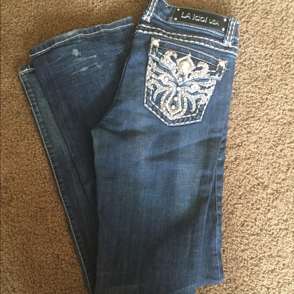 La idol jeans with crystal pockets