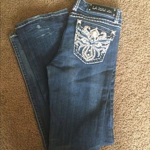La idol jeans with crystal pockets