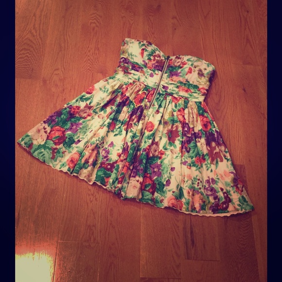 American Rag Strapless Floral Dress - Picture 2 of 4