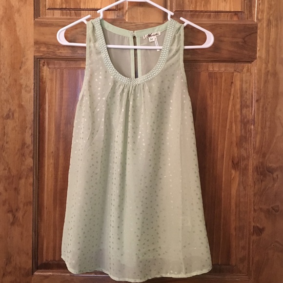 Mint colored tank with embellishments