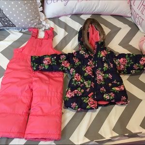 Carter's Floral Snowsuit Set- 18MO