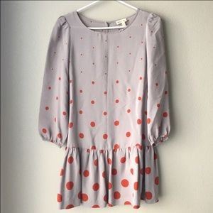 Anthropologie drop waist polka dot dress