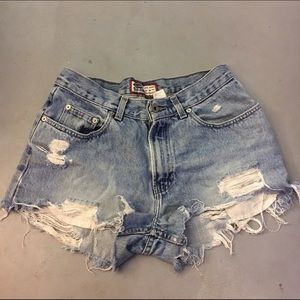 Handmade vintage destroyed shorts