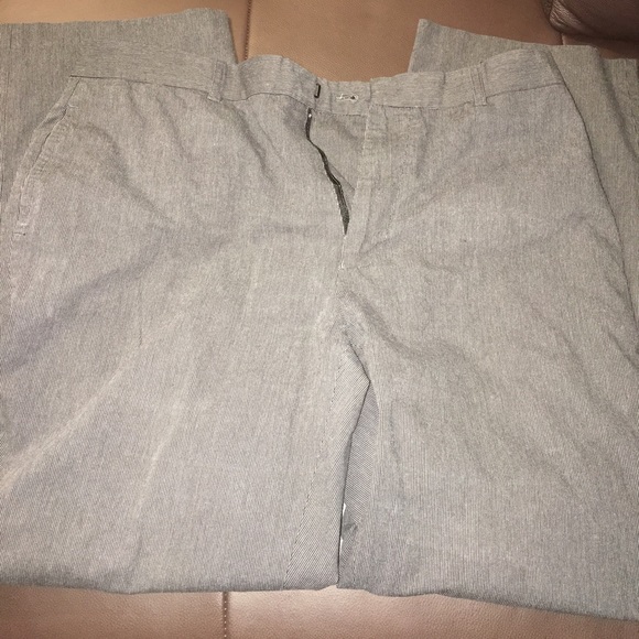 Gray pinstriped dress pants - good condition 33x30