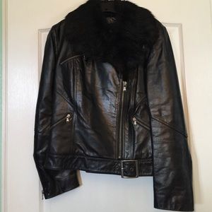 Black leather jacket
