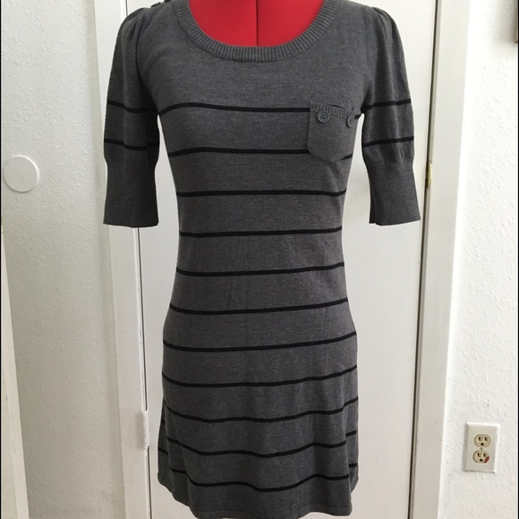 Takeout Striped Sweater Dress
