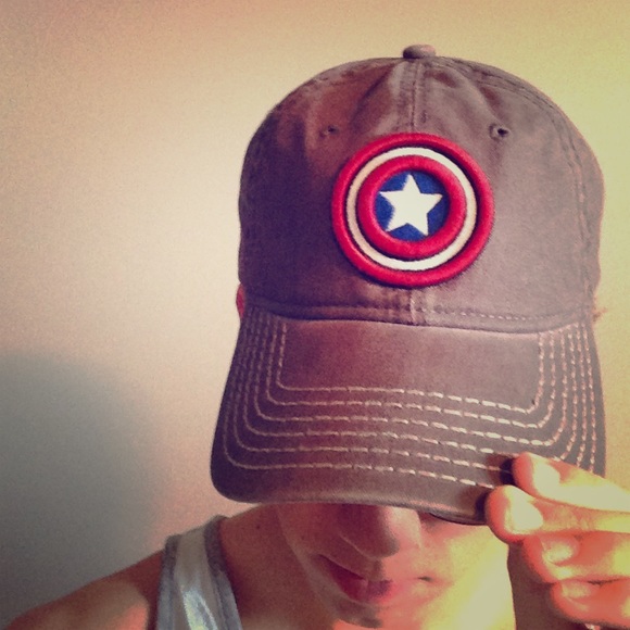 Gray Captain America Baseball Cap