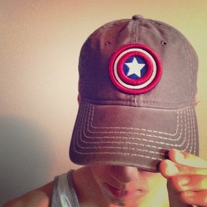 Gray Captain America Baseball Cap