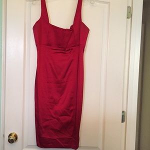 Red Satin Calvin Klein red dress