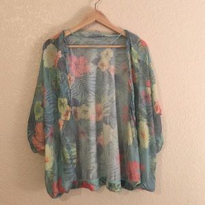 Zara tropical flowy cardigan