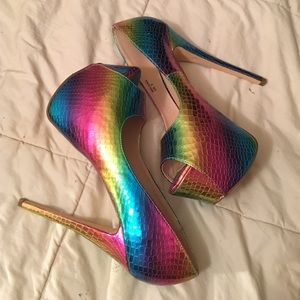Shoe Dazzle Malala Rainbow Heel