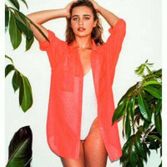 americanapparel orange utility shirt