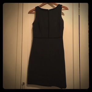 Hunter green dress with black details