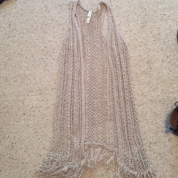 Bethany mota tan knit cardigan vest