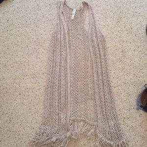 Bethany mota tan knit cardigan vest