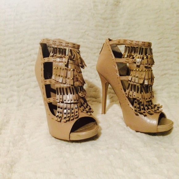 Aldo Nude Tassel Heels